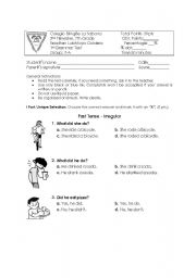 English worksheet: practice