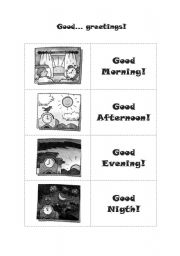 English Worksheet: Good... greetings!