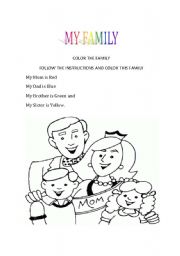 English worksheet: MY FAMILY