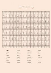 English worksheet: Fruits wordsearch