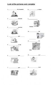 English Worksheet: Routines