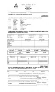 English Worksheet: adjectives