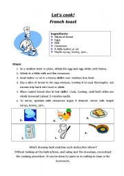 English Worksheet: Lets cook!