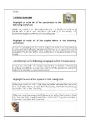 English worksheet: Sentence exercises - Entry Level 1