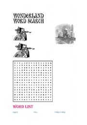 English worksheet: WONDERLAND WORD SEARCH