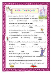 English Worksheet: Fairy Tales Quiz