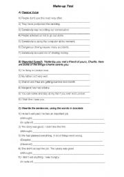 English Worksheet: passive voice and reported speech