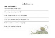 English Worksheet: exercises for the book Frog and Toad are Friends by Arnold Lobel, part 3