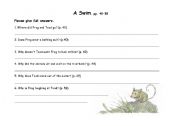 English worksheet: exercises for the book Frog and Toad are Friends by Arnold Lobel, part 3