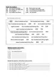 English worksheet: NUMBERS