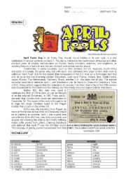 English Worksheet: April Fools