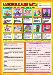 Adjectival Clause part 2  (who, whom, whose & which) + KEY