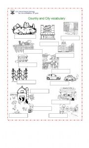 English Worksheet: country and city vocabulary