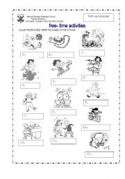 English Worksheet: Free time activities