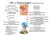 English Worksheet: I Am a Paleontologist