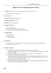 English Worksheet: Lesson plan - My Body 