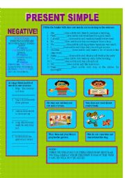 English Worksheet: PRESENT SIMPLE NEGATIVE 2