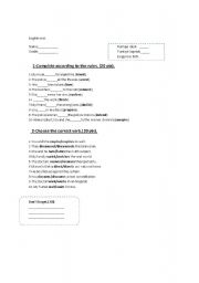 English Worksheet: Present continous