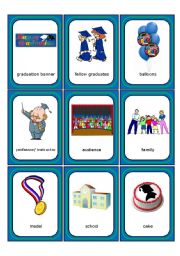 English Worksheet: Graduation Memory Cards Part 2 (9 Cards Here, 27 in the Set)