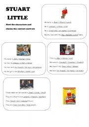 English worksheet: Stuart Little Characters