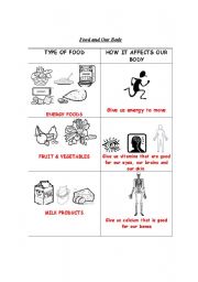 English worksheet: Food and Our Body