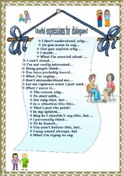 English Worksheet: Useful expressions for dialogues