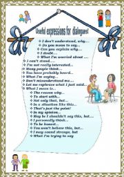 English Worksheet: Useful expressions for dialogues