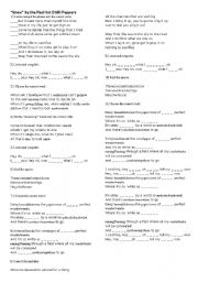 English Worksheet: SNOW by the RED HOT CHILLY PEPPERS
