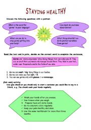 English worksheet: Keeping Healthy