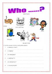 English worksheet: PRESENT CONTINUOUS