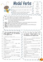 English Worksheet: MODAL VERBS EXERCISES