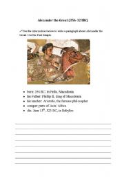 English Worksheet: Alexander the great