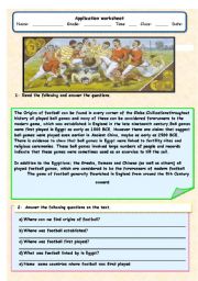 English Worksheet: The history of football