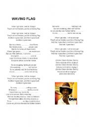 English Worksheet: WAVING FLAG