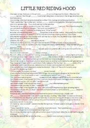 English Worksheet: LITTLE RED RIDING HOOD