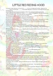 English Worksheet: LITTLE RED RIDING HOOD