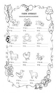 English Worksheet: farm animals