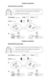 English Worksheet: Reading comprehension