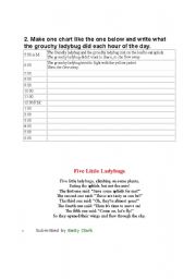 English worksheet: ladybug activity sheet