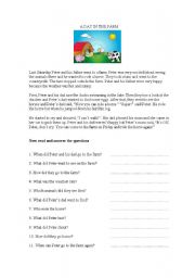 English Worksheet: Reading Comprehension 