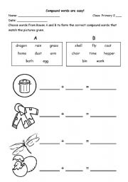 English Worksheet: Compound words are easy
