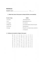 English Worksheet: person in charge and modal verbs may and might