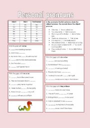 English Worksheet: Personal pronouns