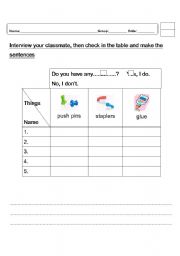 English Worksheet: countable noun and uncountable noun