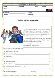 English Worksheet: Written test on personal identification - 5 pages