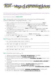 English Worksheet: test - ways of expressing future