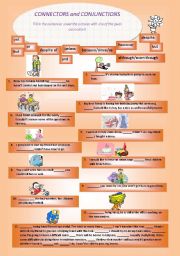 English Worksheet: Connectors and conjunctions