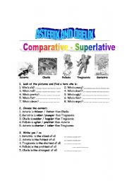 English Worksheet: Comparative - Superlative by Asterix and Obelix
