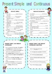 English Worksheet: Present Simple and Continuous