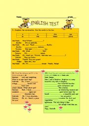 English test - 5th.